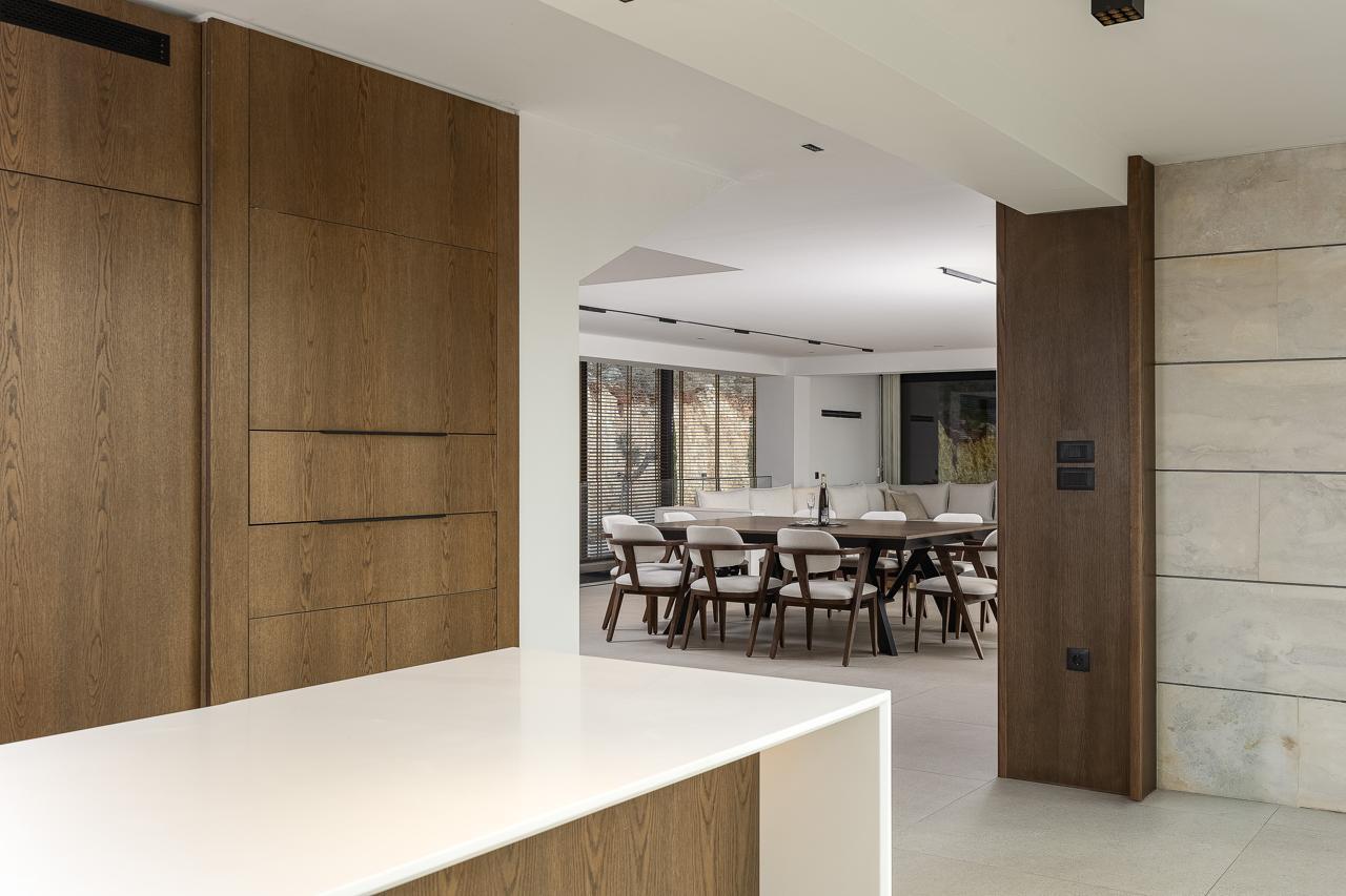 Looking from the kitchen through to the dining table